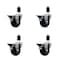 Service Caster 3.5'' Hard Rubber Swivel 1-1/2'' Expanding Stem Caster Set with Brake, 4PK SCC-EX20S3514-HRS-PLB-112-4 - alternate 1